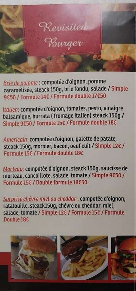 Revisited Burger — carte page 1