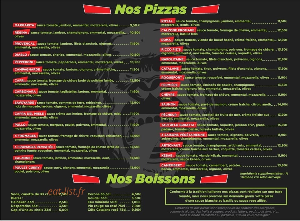 Ricco piz's — carte page 1