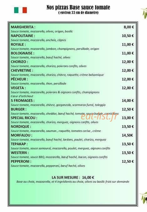 Ricou pizz' — carte page 2
