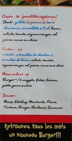 Road's burger — carte page 2