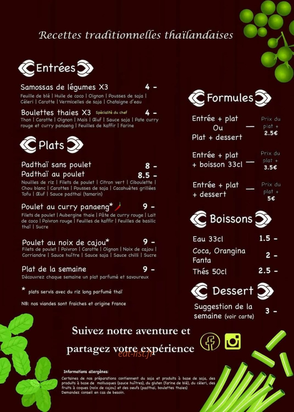 Road Thai — carte page 2