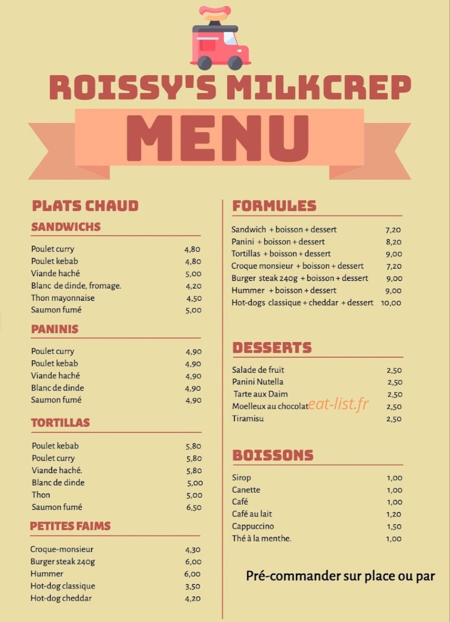 Roissy's Milkcrep — carte page 1