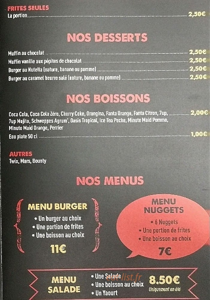 ROS Burger — carte page 2