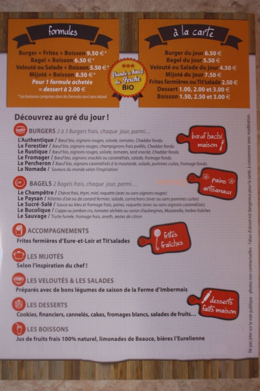 Roulotte du Terroir — carte page 1