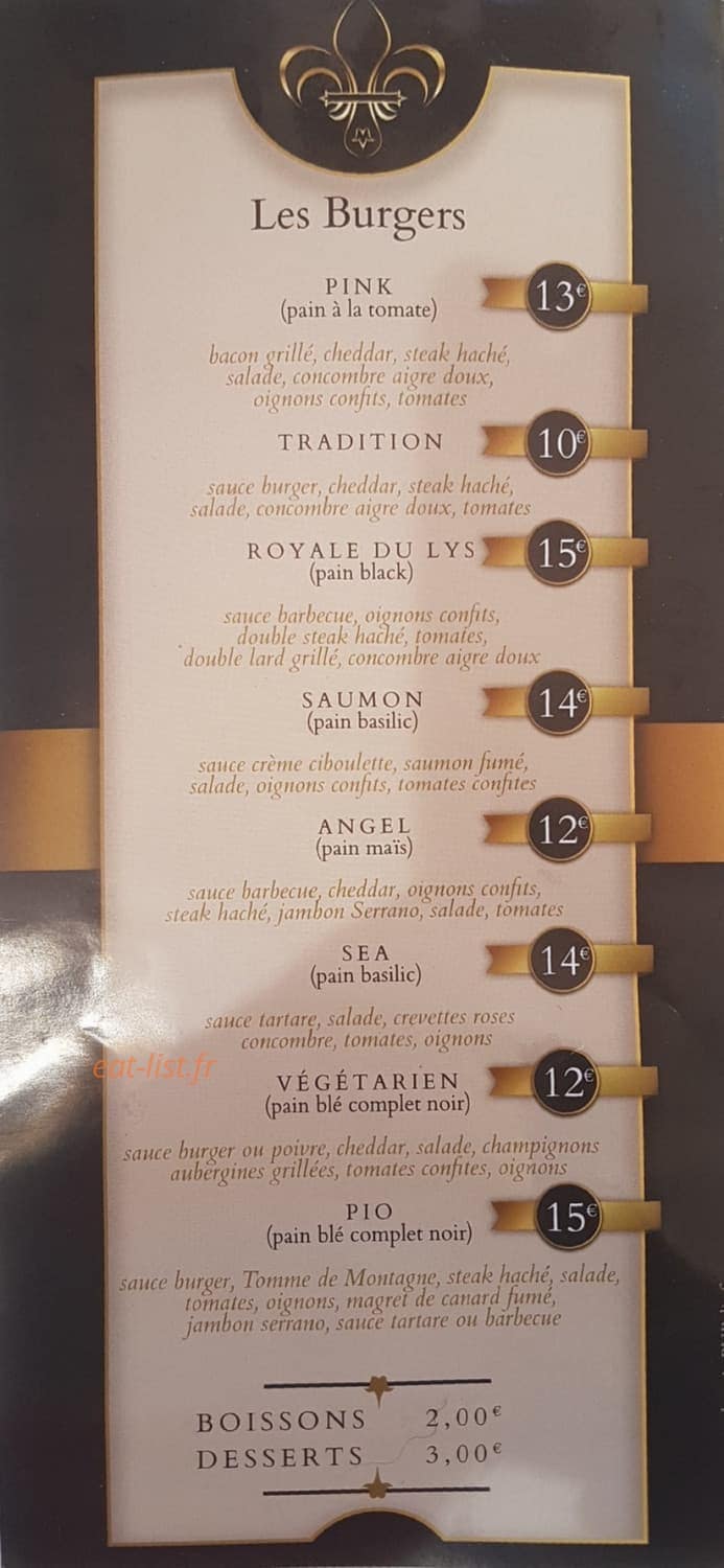 Royal du Lys — carte page 1