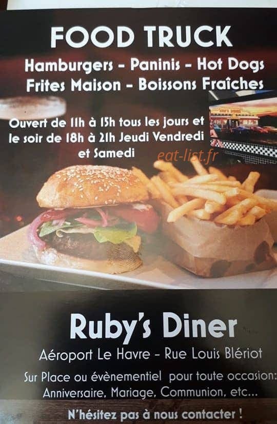 Rubi's Diner — carte page 1