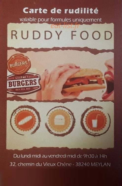 Ruddy food — carte page 1