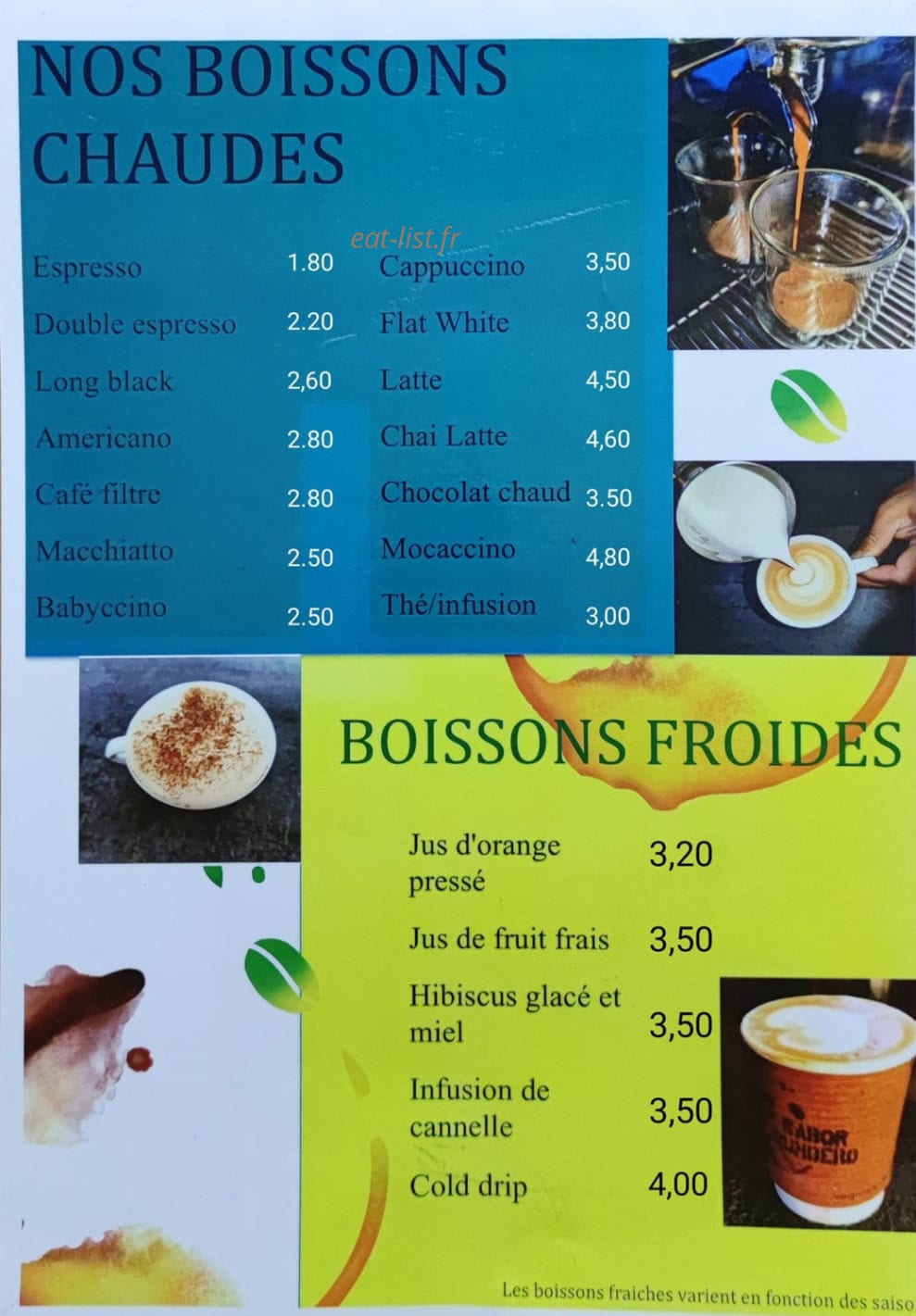 Sabor Rumbero — carte page 1