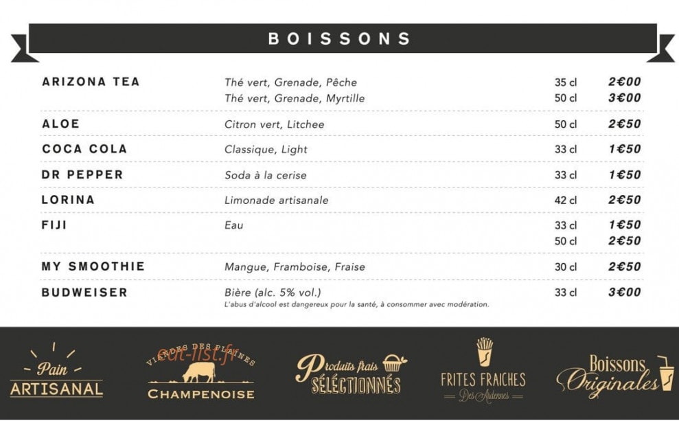 Sacré Burger — carte page 3