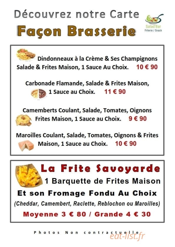 Salad'bar — carte page 1