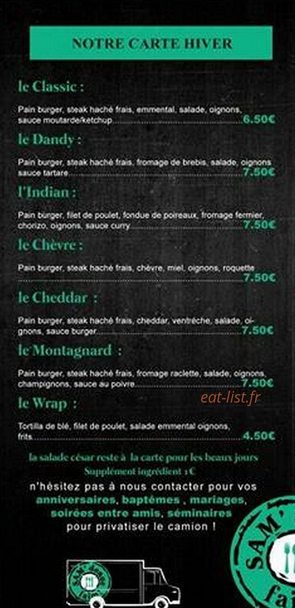 Sam' donne faim — carte page 2