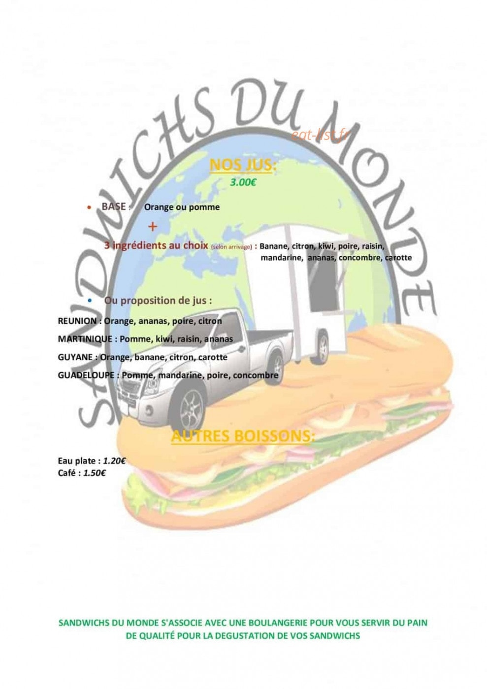 Sandwichs du Monde — carte page 3