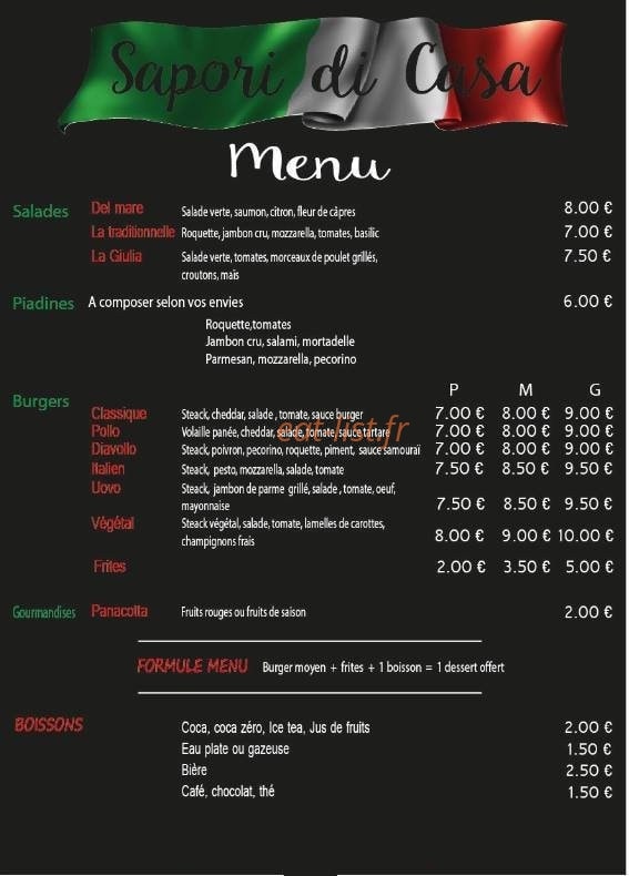 Sapori Di Casa — carte page 1