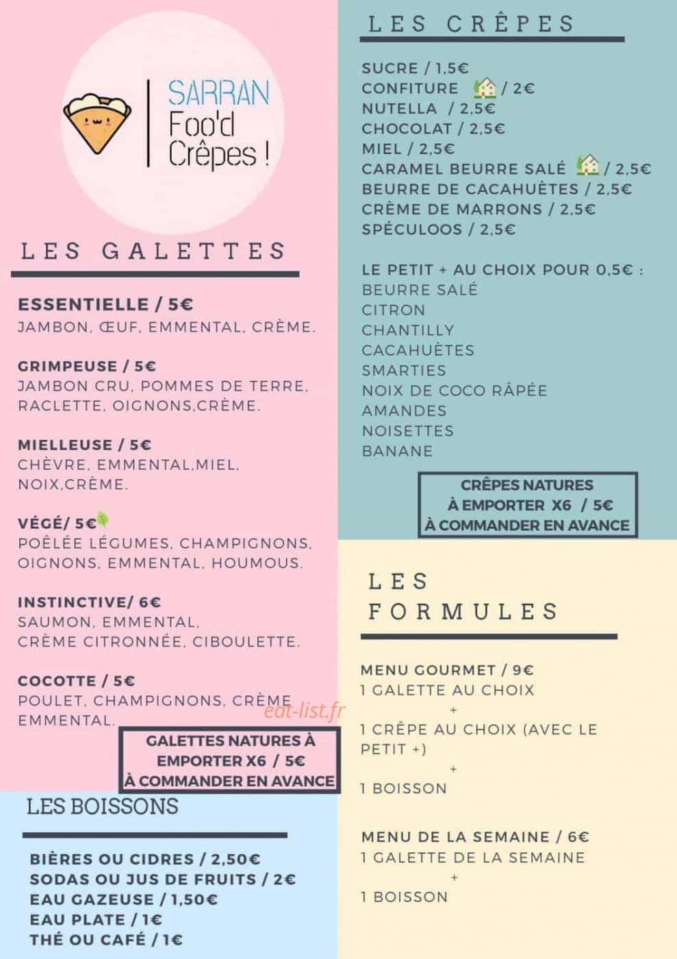 Sarran Foo'd Crêpes — carte page 3