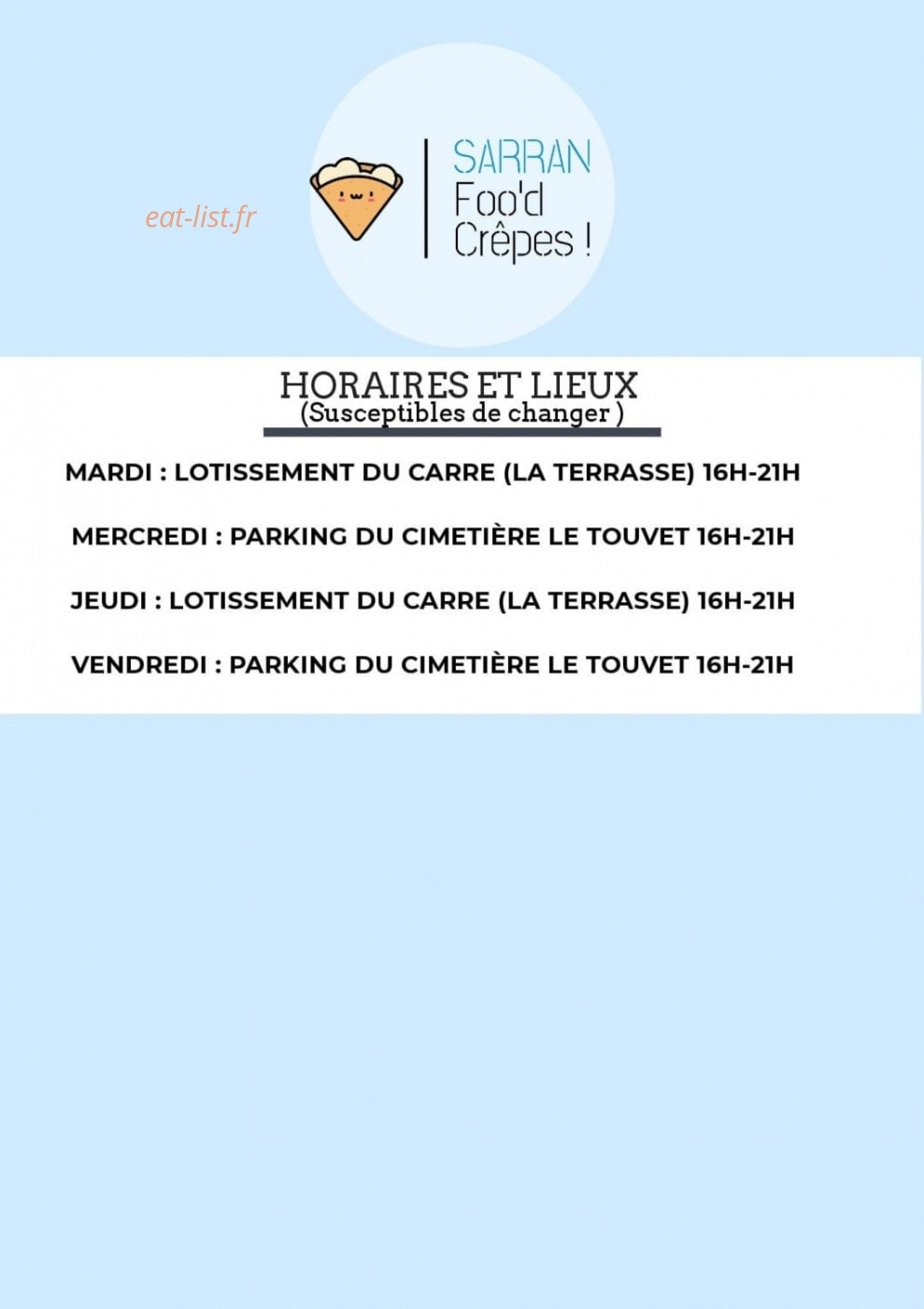Sarran Foo'd Crêpes — carte page 2