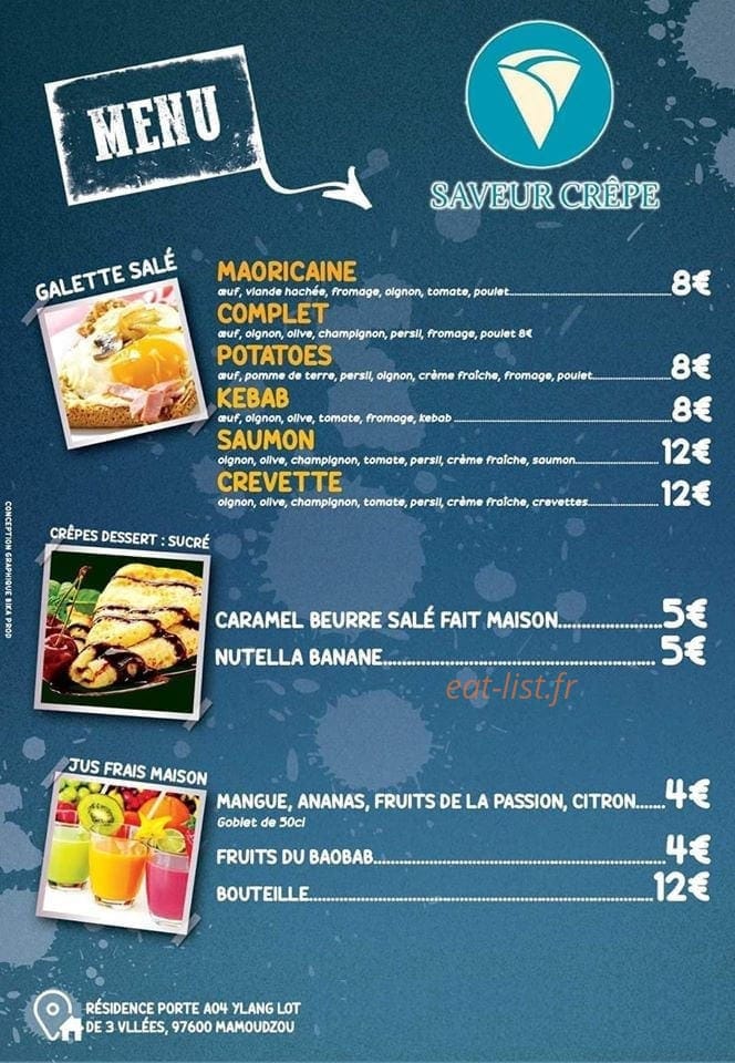Saveur Crêpe — carte page 1