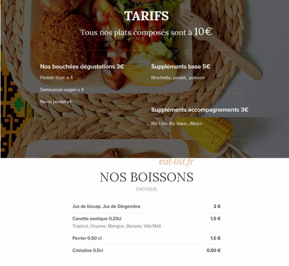 Saveurs Dafrique — carte page 2