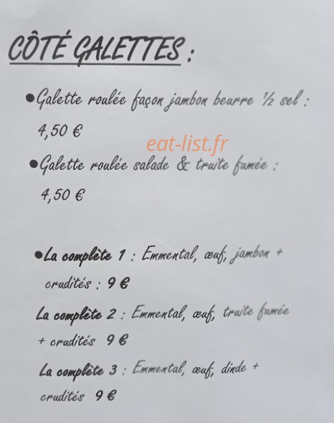 Saveurs de l'Astrolabe — carte page 1
