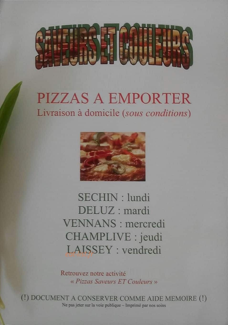 Saveurs et Couleurs — carte page 1