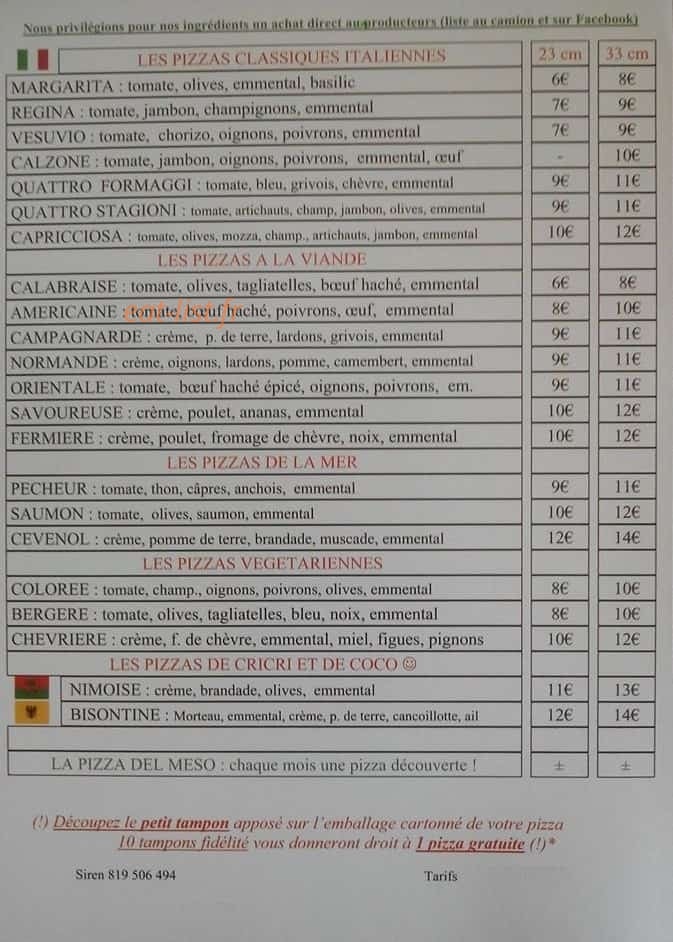 Saveurs et Couleurs — carte page 2