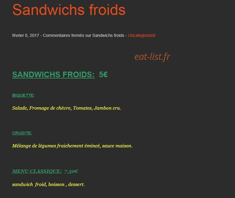 Saveurs & Fraîcheur — carte page 3