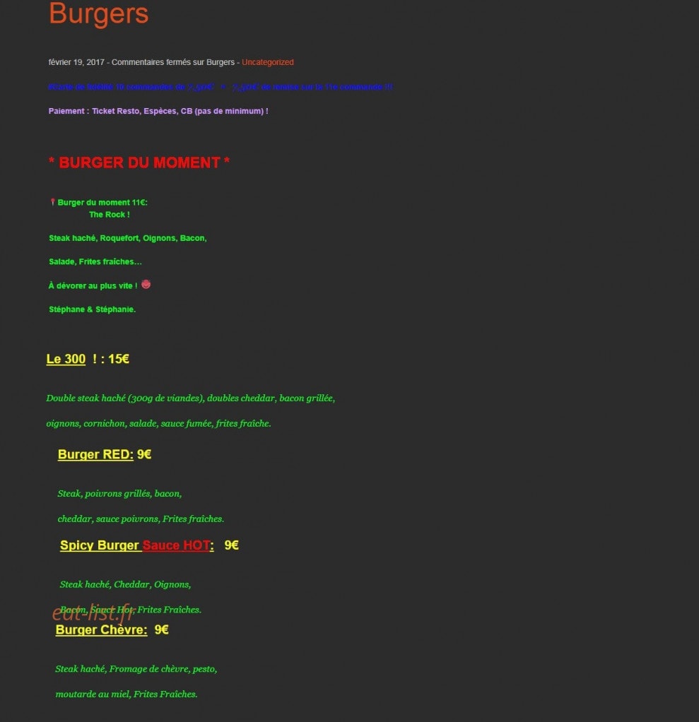Saveurs & Fraîcheur — carte page 1
