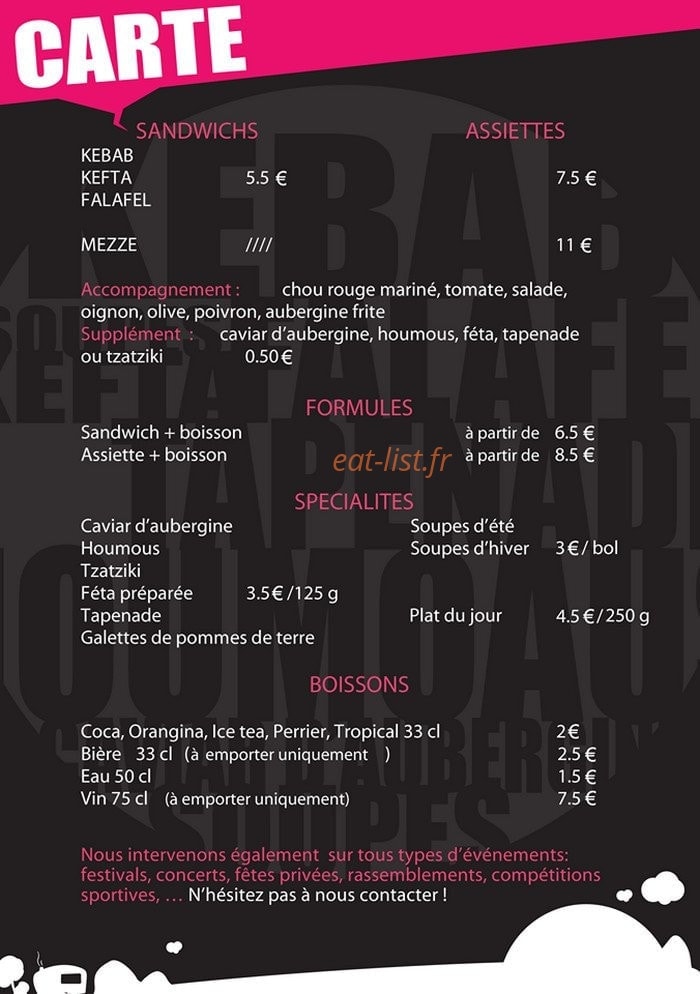 Saveurs Nomades — carte page 2