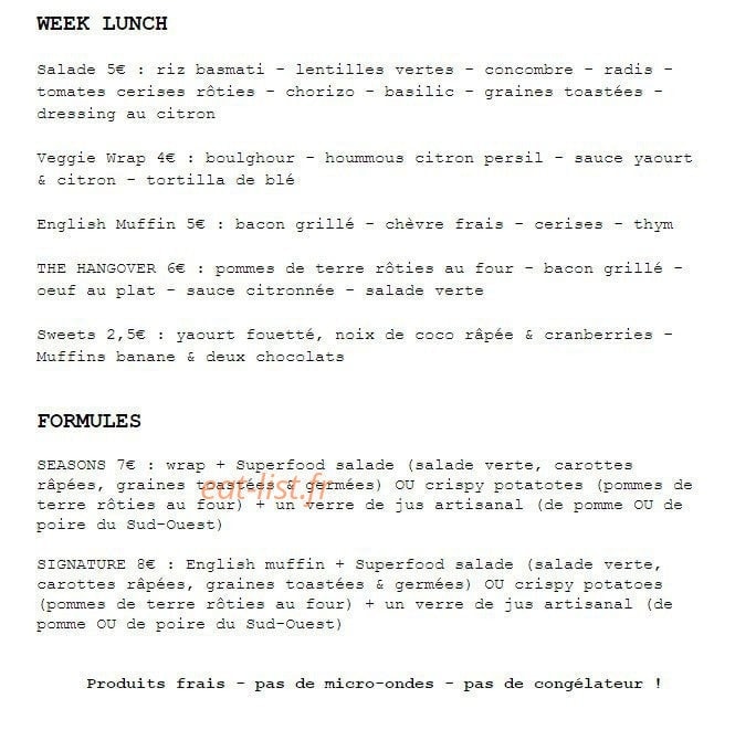 Season's — carte page 1