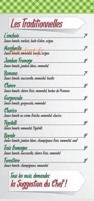 Sergio Pizza — carte page 2