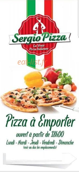 Sergio Pizza — carte page 1