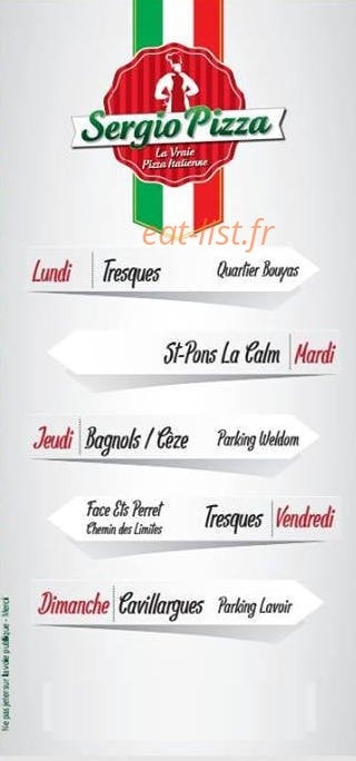 Sergio Pizza — carte page 6