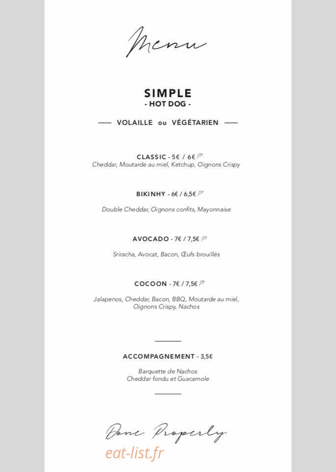 Simple Hot-Dog — carte page 1