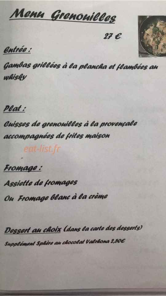Snack a l'Or — carte page 1