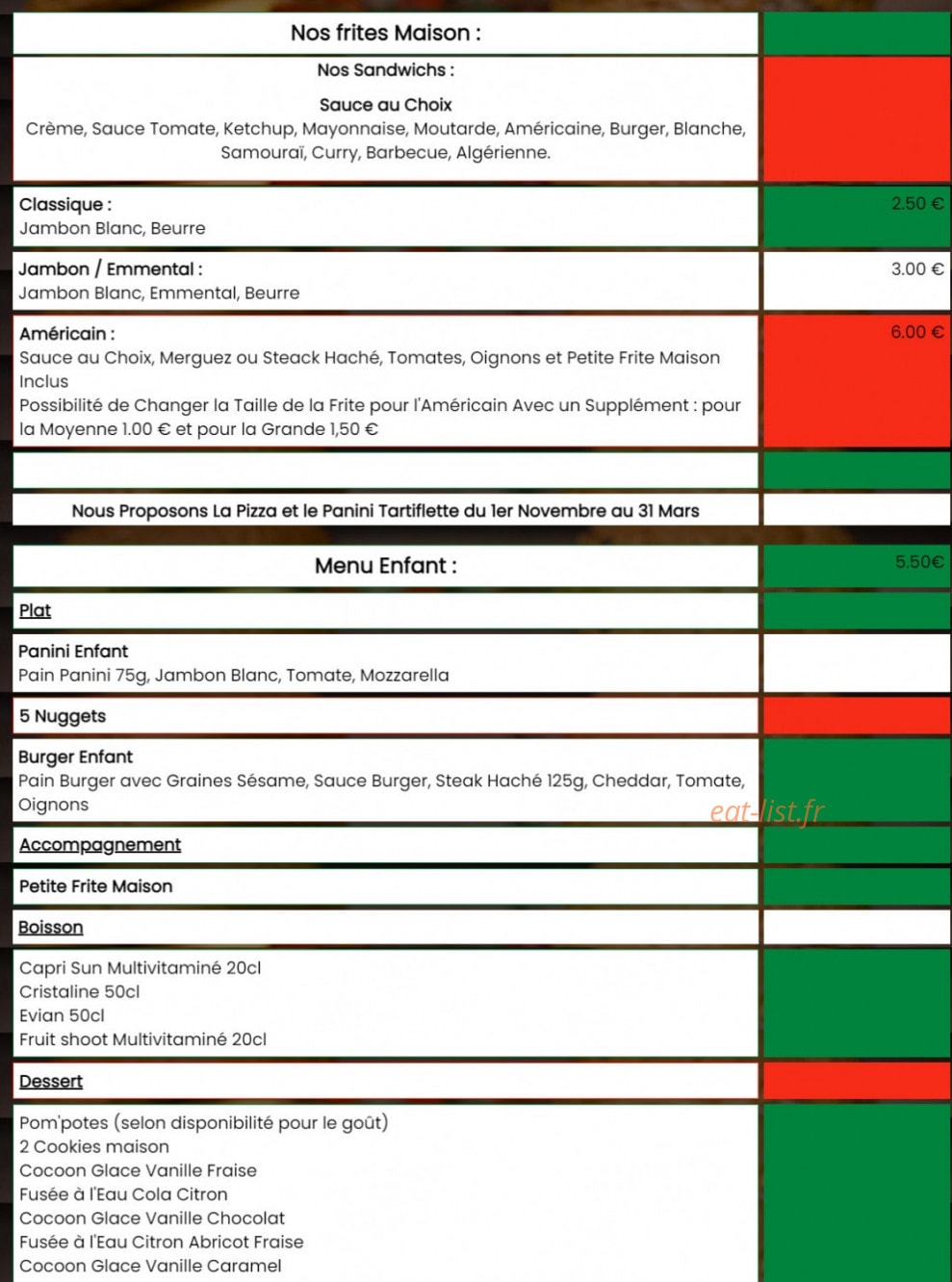 Snack à Manu — carte page 4