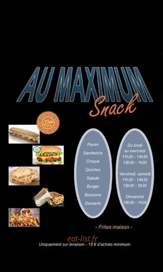 Snack aumaximum — carte page 1
