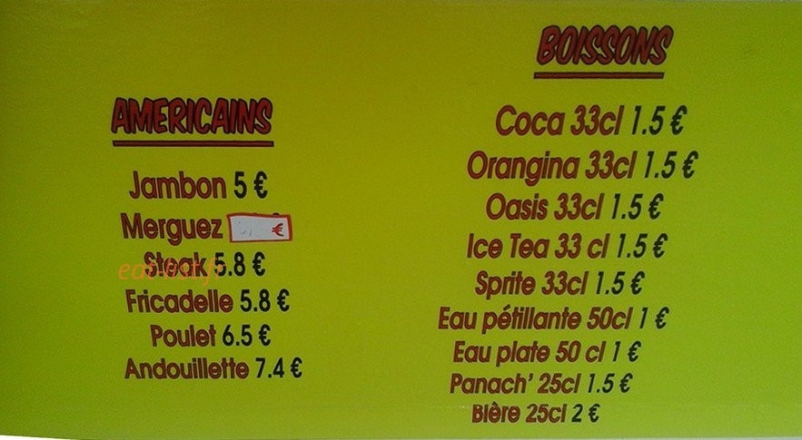 Snack chez Théo et Shanon — carte page 4