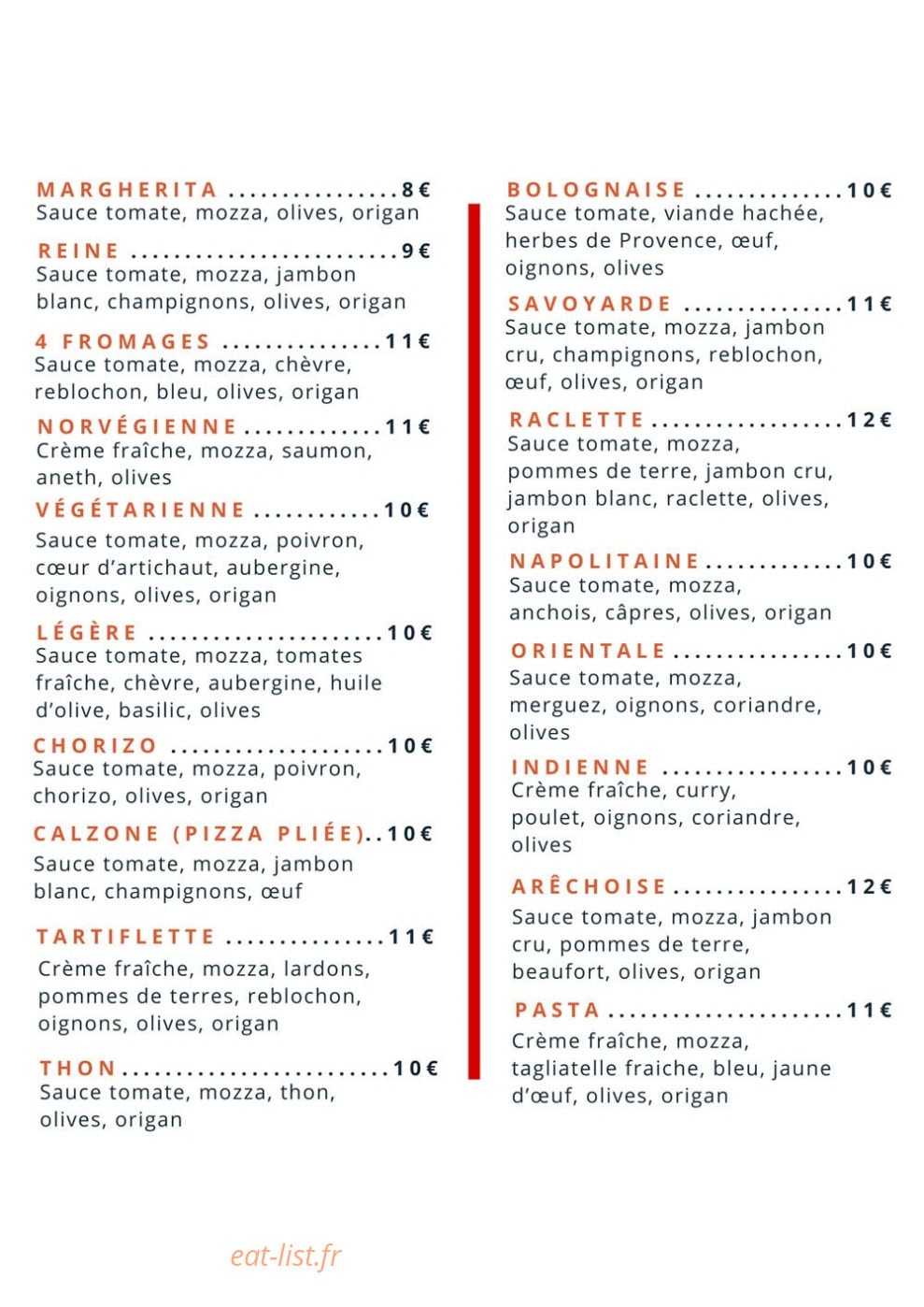 Snack de la scierie — carte page 1