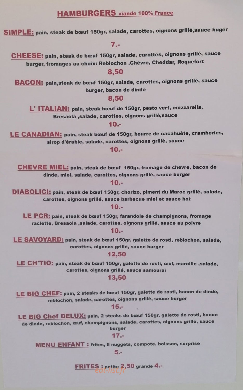 Snack de perrignier — carte page 1