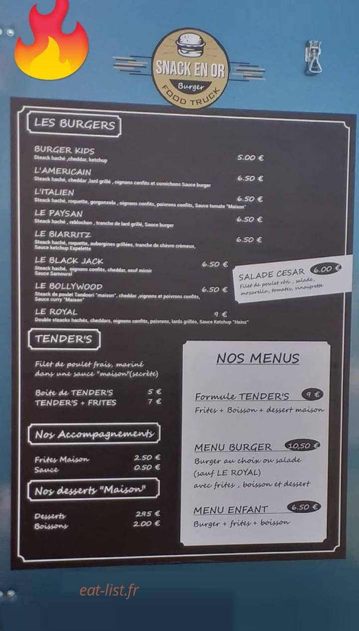Snack en or — carte page 1