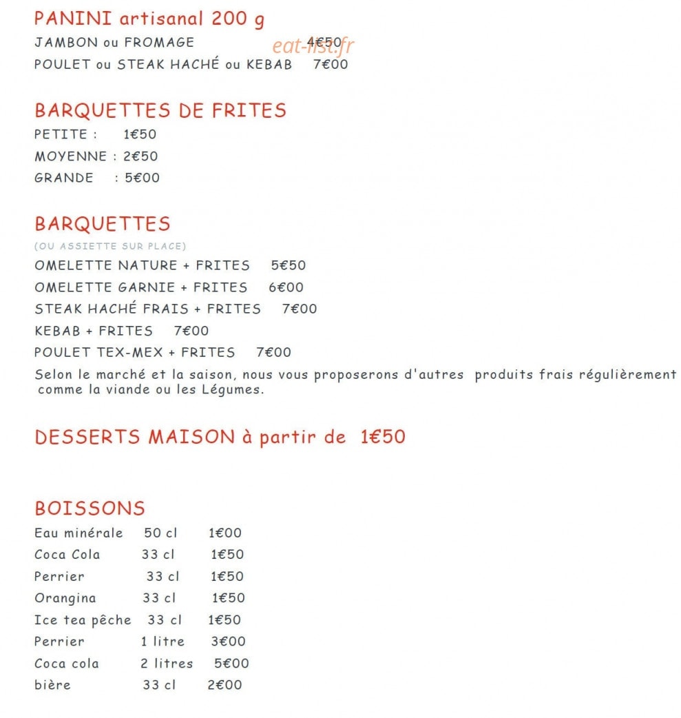 Snack Fabi — carte page 2
