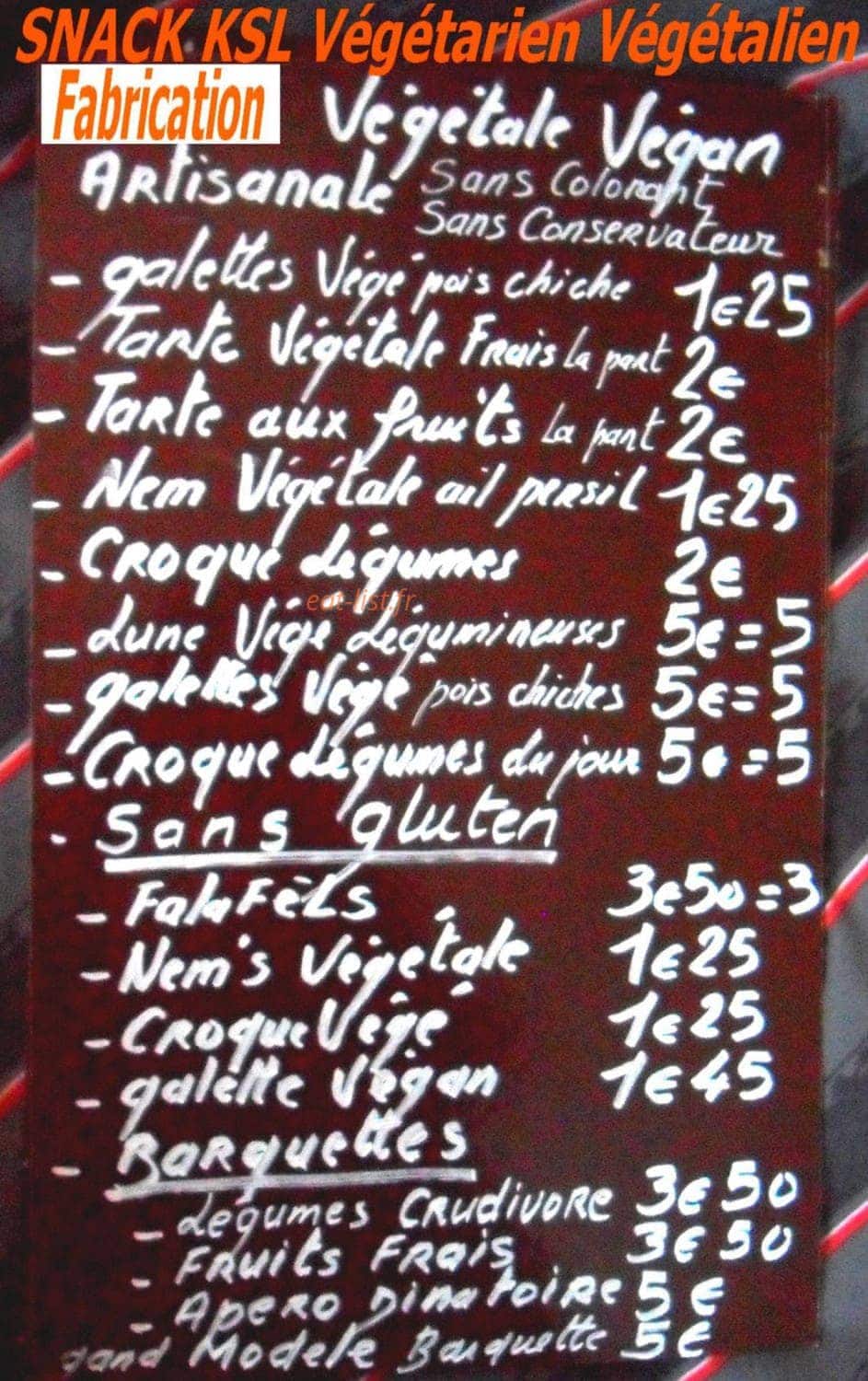 Snack KSL Chez Ketty — carte page 1