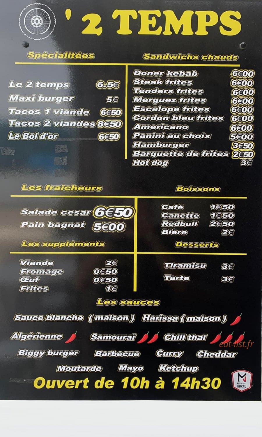 Snack o’2 temps — carte page 1