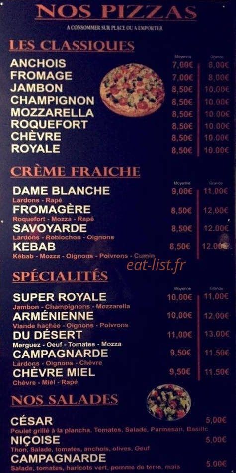 Snack & pizza du jas — carte page 1