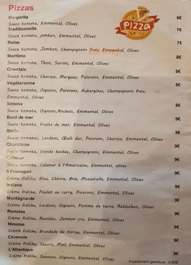Snack pizzeria chez stella — carte page 2