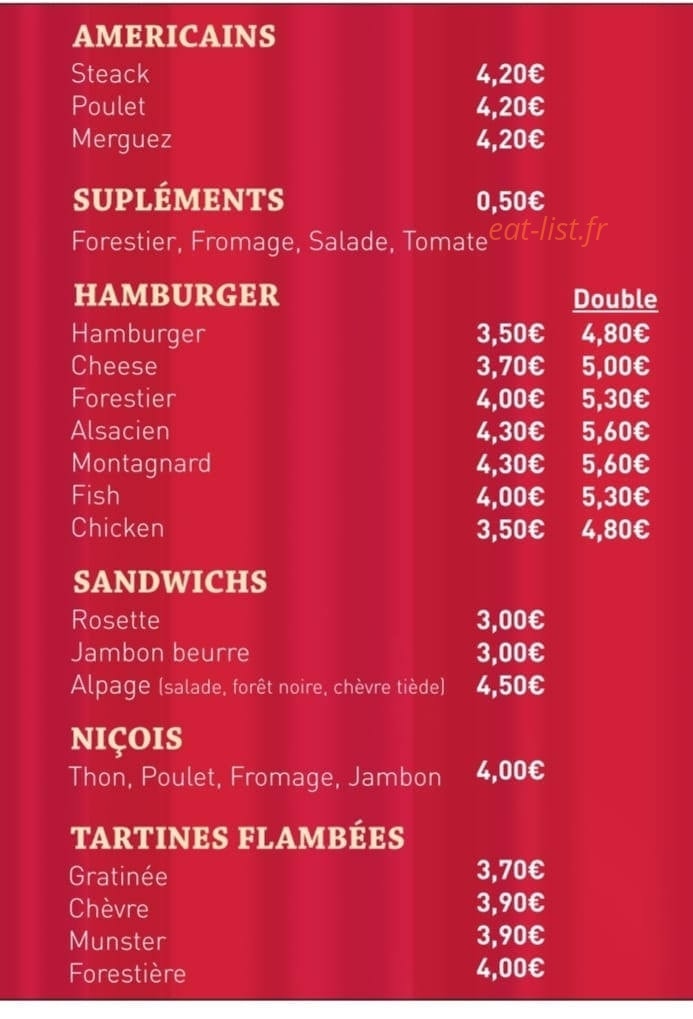 Snack — carte page 2