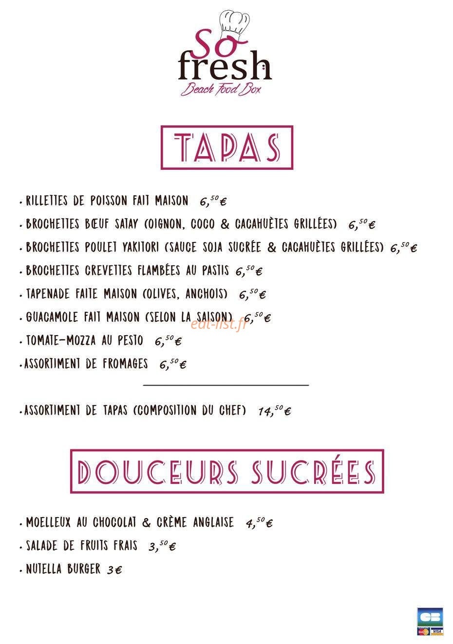 So Fresh — carte page 4