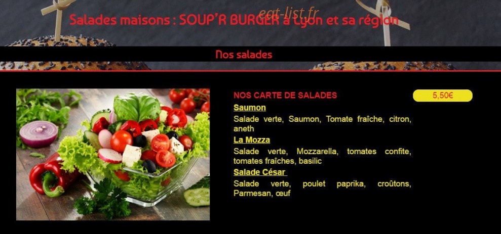 Soup' R burger — carte page 3