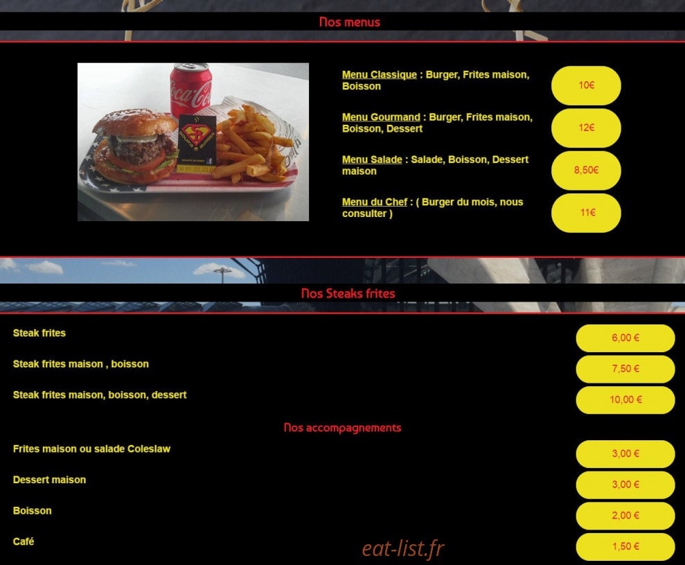 Soup' R burger — carte page 2