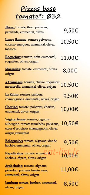 Speedy Good Pizza — carte page 2