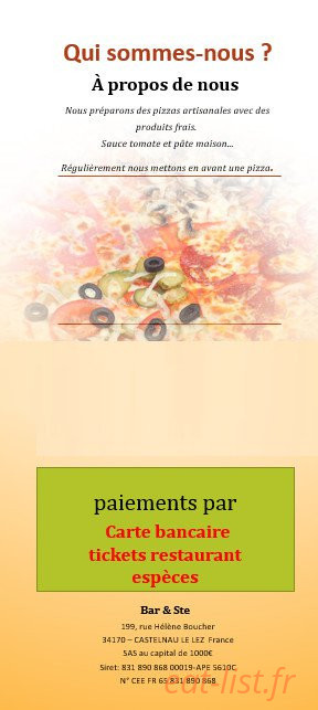 Speedy Good Pizza — carte page 5